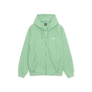 스투시 스탁 로고 후드 집업 워시드 제피르 그린 118533