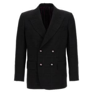 ETRO 체크 더블 브레스티드 블레이저 1G5600219001