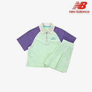 [뉴발란스] 키즈 소매배색 반팔셋업 NK9YFB205U-84 트레이닝