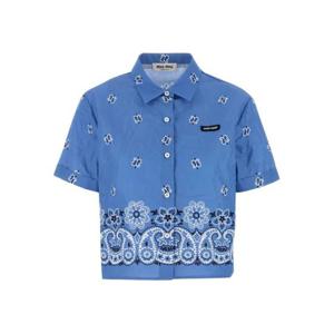미우미우 셔츠 MK1951 17XXF061M Light Blue