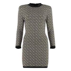 Balmain 올오버 모노그램 프린트 미니 드레스 AF1R8072KB02 GFE TP944660832