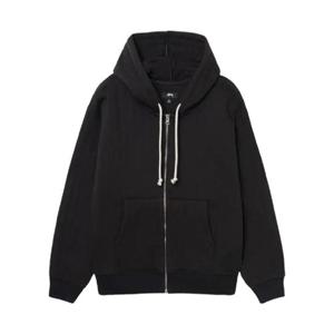 스투시 버티컬 퀼티드 후드 집업 블랙 118526