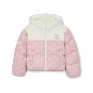 MLB키즈패딩 GQC 7FDJM0146-50PKL 하이퍼 모노그램 크롭 구스패딩 뉴욕양키스