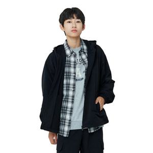 [소이]나일론스판 후드 간절기 바람막이 블랙점퍼 25F1102