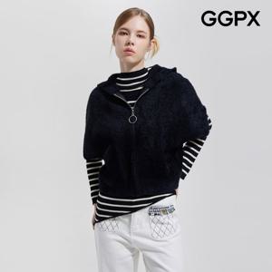 GGPX  O링 집업 후드 반팔 니트 가디건 GPAKG017F