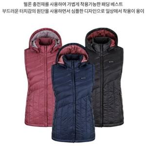 [콜핑]LD28 여성 겨울 초경량 후드탈부착 웰론 패딩베스트  KSV7599W