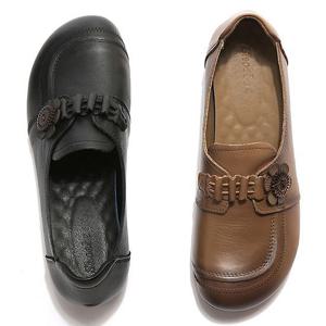 [더힐]가죽 플라워 셔링 여성 여자 로퍼 플랫슈즈 단화 2.5cm sjperu-s102