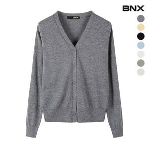 [비엔엑스]브이넥 버튼 심플 가을 니트 가디건 (BV3CD013L0)