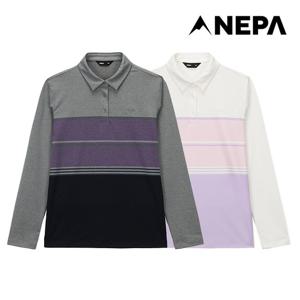 [택가129,000원] 네파 여성 코트나 스트라이프 폴로티셔츠 7K25241