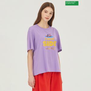 [베네통]베네통 마카롱 자수 티셔츠 BATS03341_VO
