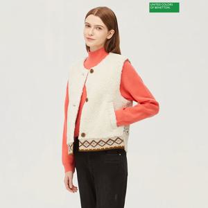 베네통 니트 퍼 베스트 점퍼 BAJP68361_IV