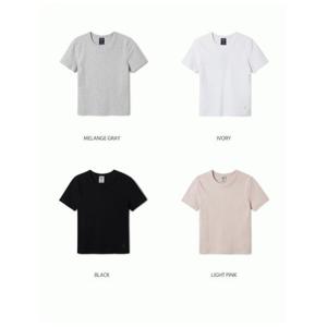 [후아유] 여성용 골지 크롭 반팔티 / Ribbed Short Sleeve T-shirt WHRAF2322F