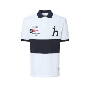헤지스남성 빅퍼피 자수 컬러블럭 피케 티셔츠 HZTS5B053WT