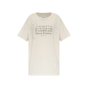 메종마르지엘라 스탬프 로고 반팔티셔츠 화이트 여성 S51GC0534 S24575 103