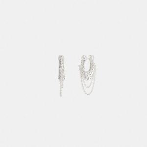코치 파베 시그니처 체인 하귀 피어스 CAD95-D4X 실버/크리스탈