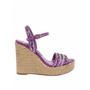 [DOLCEGABBANA] 라프리마 여성 에스파드리유 Maiolica 자수 웨지 CZ0318AV804I03TN Purple /8