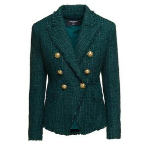 Balmain 더블 브레스티드 트위드 재킷 BF1SG165XF91 7CX TP934707592