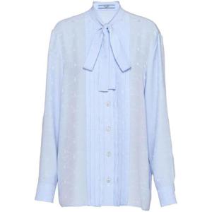 25 FW 프라다 자카드 크레이프 드 신 블라우스 P466GS23113BD TP440966692