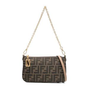 펜디 체인 스트랩 로고 패턴 바게트 숄더 백 8BS073AD23 F1GE3