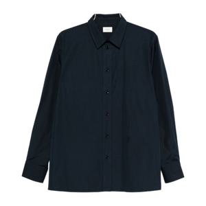 생로랑 다크 블루 클래식 핏 롱 슬리브 셔츠 848033 Y2M214102