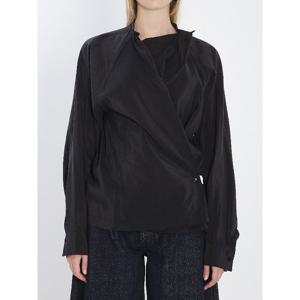 르메르 트위스티드 사이드 플리츠 실크 탑 T01081 LF1308 BK999