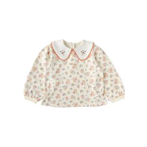 [밍크뮤](IV)다발플라워프릴스웨트셔츠  35A15-334-07