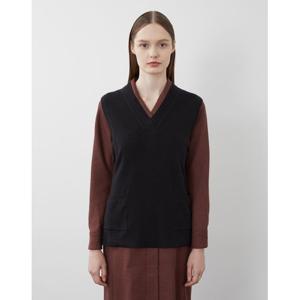 [올리비아로렌]A라인 포켓 V넥 베스트_VOBBN3W9151