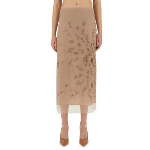 FENDI TULLE SKIRT WITH EMBROIDERY FQ7647AUP0F0QA6