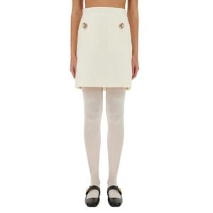 VALENTINO SOLID CREPE COUTURE SKIRT 6B3RACH71CFA03