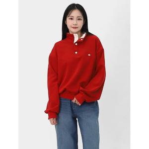 [엘케이트] 여자 가을 신상 반집업 배색 오버핏 스냅 프레스 버튼 맨투맨 LBB007