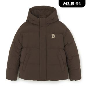 [MLB공식] 25FW 바시티 빈티지 레터링 후드 숏패딩 BOS (Brown) 3ADJV0356-43BRS