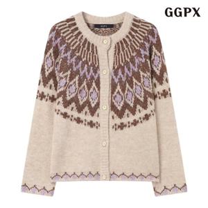 [GGPX]라운드넥 노르딕 패턴 가디건 (GPDCK009D)