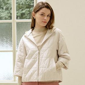 [요하넥스]니트후드 7부소매퀼팅점퍼 Z5D1O102