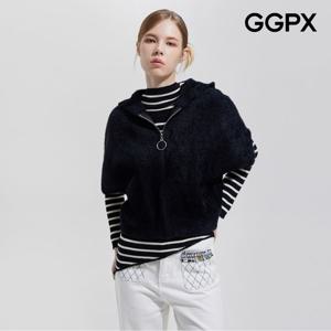 [GGPX] O링 집업 후드 반팔 니트 가디건 (GPAKG017F)
