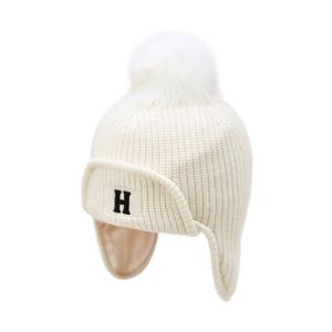 헤지스 골프 여성 25FW 아이보리 여성 H 이니셜 로고 울혼방 트루퍼 햇 HWHE5F705IV