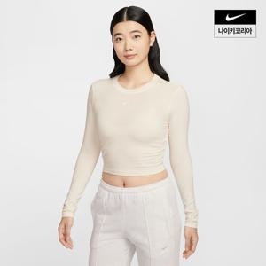 [나이키] NSW 칠 니트 여성 슬림 긴팔 크롭 탑 HF5323-110