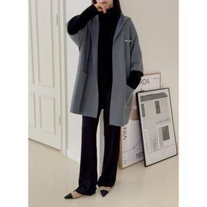 [TAG 129,000] 라쿤울 블렌디드 니트케이프 코트+진주브로치증정