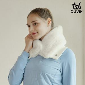 듀빅 여성 페이크 퍼 니트 패치 목도리 DD4WAC681WH