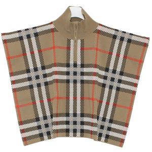버버리  8068387 체크 할프넥 메리노 울 케이프