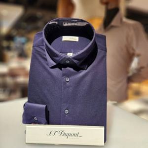 듀퐁셔츠 SE4SM21LS313SNY 컴포터블 라인 면 혼방 져지원단 캐쥬얼 슬림 핏 셔츠