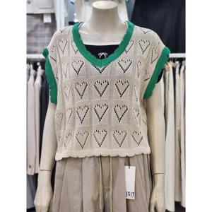 SOUP 세이브존07 여성 하트 스카시 니트 조끼 OA5VKT3