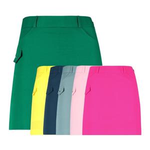 럭스골프 여성 하프밴딩 H라인 주름 큐롯 스커트 BMU4M106W