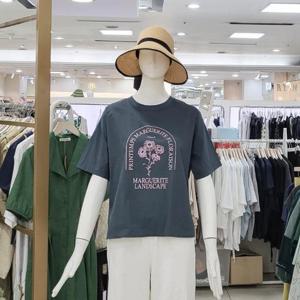 스테파니 DP01 꽃나염 아노락 반팔 티셔츠 A24TS4308