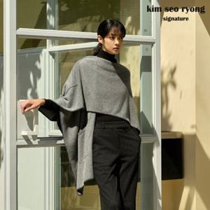 김서룡 시그니처캐시미어100% 니트 판초