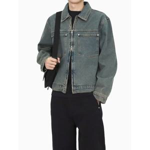 [빌리버스] 남성 데님자켓 카라 투웨이 리벳 청자켓 재킷 포켓 아우터 BXR047