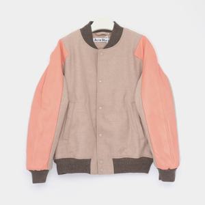 아크네 트윌 울 레더 믹스 봄버 남성 자켓 B90771 BKY