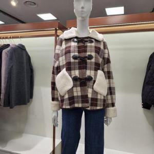 수스 HC04 양털 카라 체크 자켓 S244NJKA24