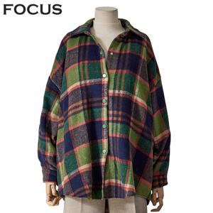 [포커스]체크 박시 아우터 셔츠_FW4J7BL0064