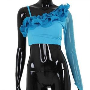 패션] BDT14401 언발란스 외팔 볼레오탑 댄스스커트 밸리탑 바