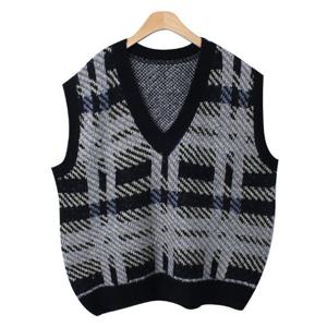 샵앤) 국산 여성 V넥 울 오버핏 니트 조끼 JLE-WVS-4058-블랙